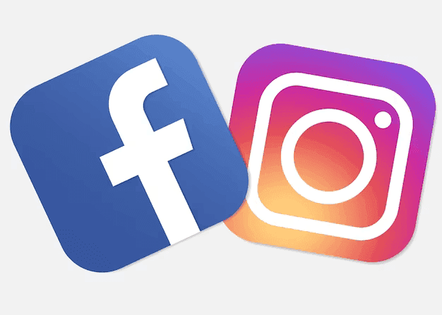 Icons of Facebook and Instagram on a light background.